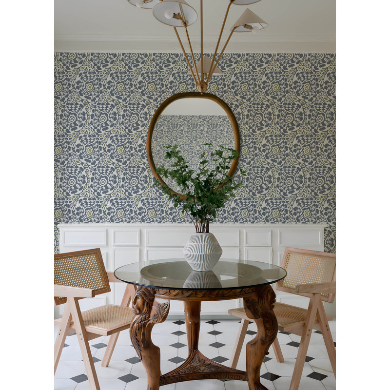 Ayalisse Floral Wallpaper Double Roll, Slate