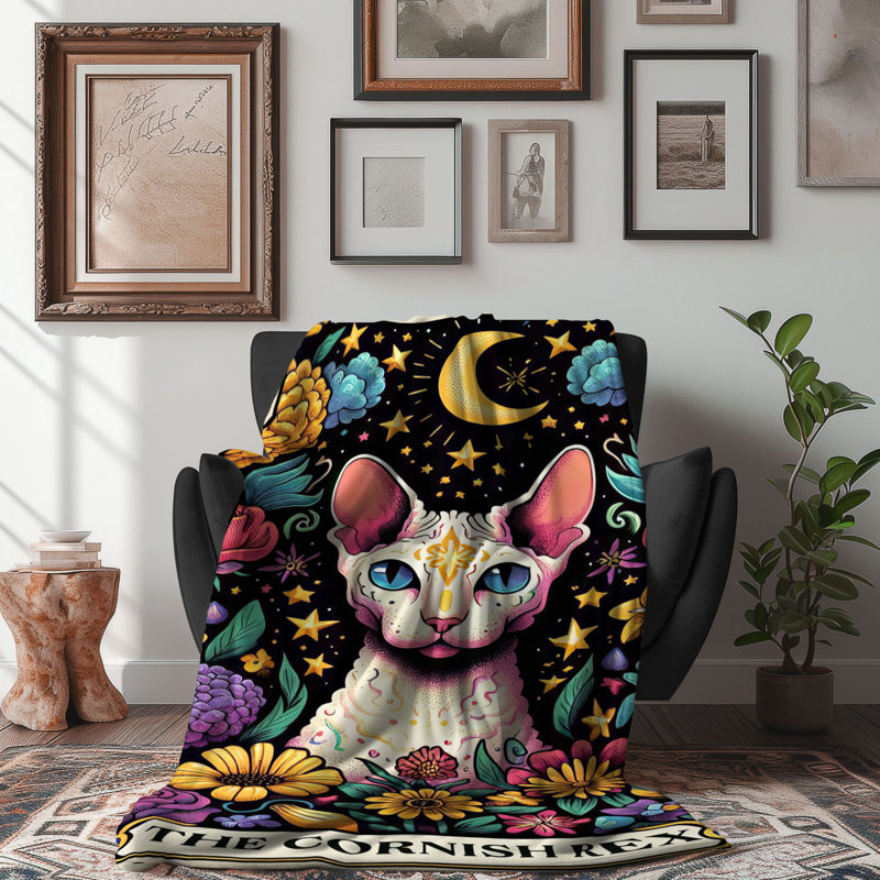 The Cornish Rex Tarot Card - jeté Sherp 1 pièce de qualité supérieure, L 50 po x L 60 po