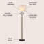 Lampe sur pied traditionnelle 61 po Bettymae