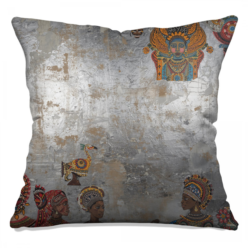 Coussins décoratifs d'inspiration africaine, 16 x 16 pouces