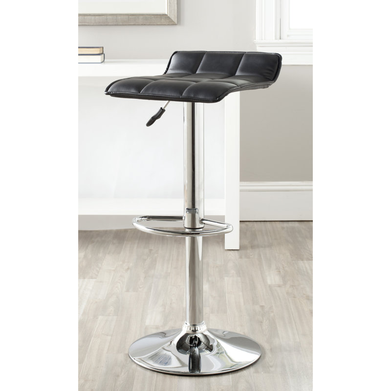 Bunky Swivel Upholstered Adjustable Height Counter Stool with Metal Frame, Black