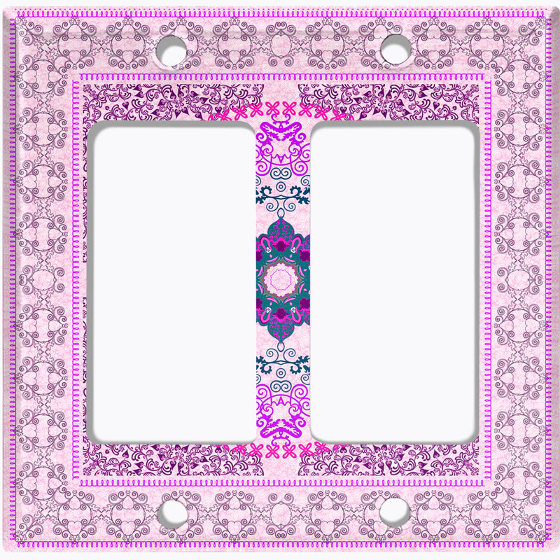 Plaque murale à 2 interrupteurs à bascule brun clair Elegant Mesa Tile, Rose