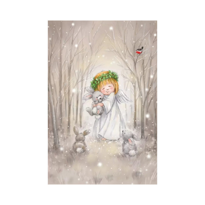 Angel With Rabbit by MAKIKO - Wrapped Canvas Gallery-Wrapped Canvas Giclée, 66.04 cm H x 45.72 cm W x 1.91 cm D