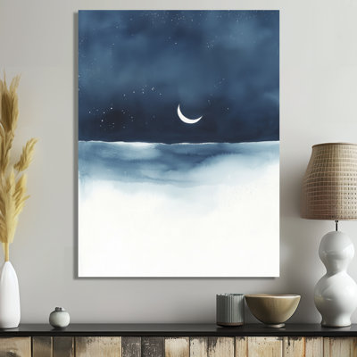 Bleu nuit, horizon I - art mural céleste bleu