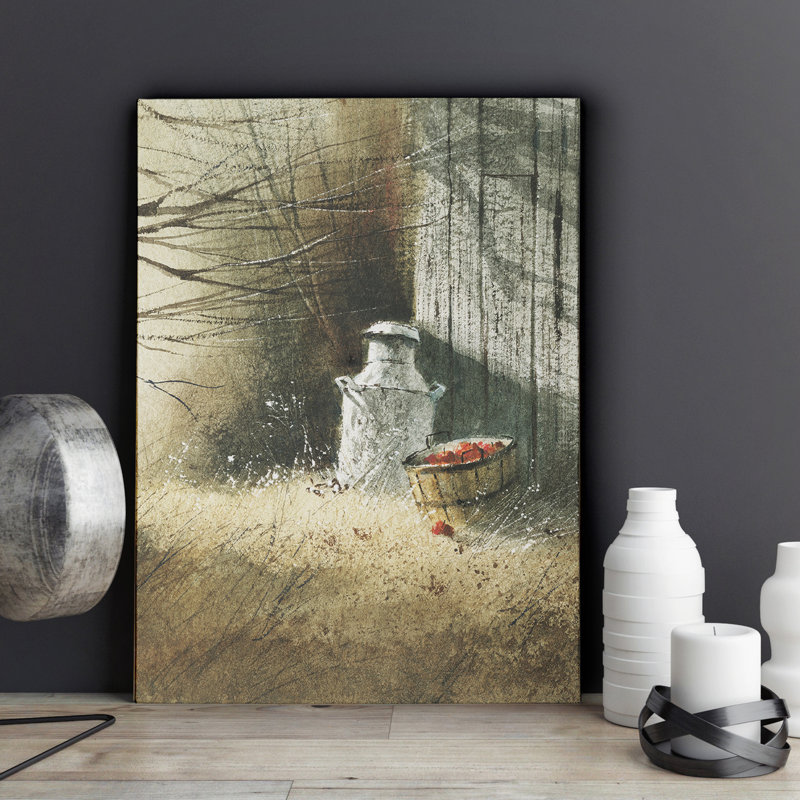 « the old lait can », reproduction sur toile tendue, H 24 po x l 32 po x P 1,5 po