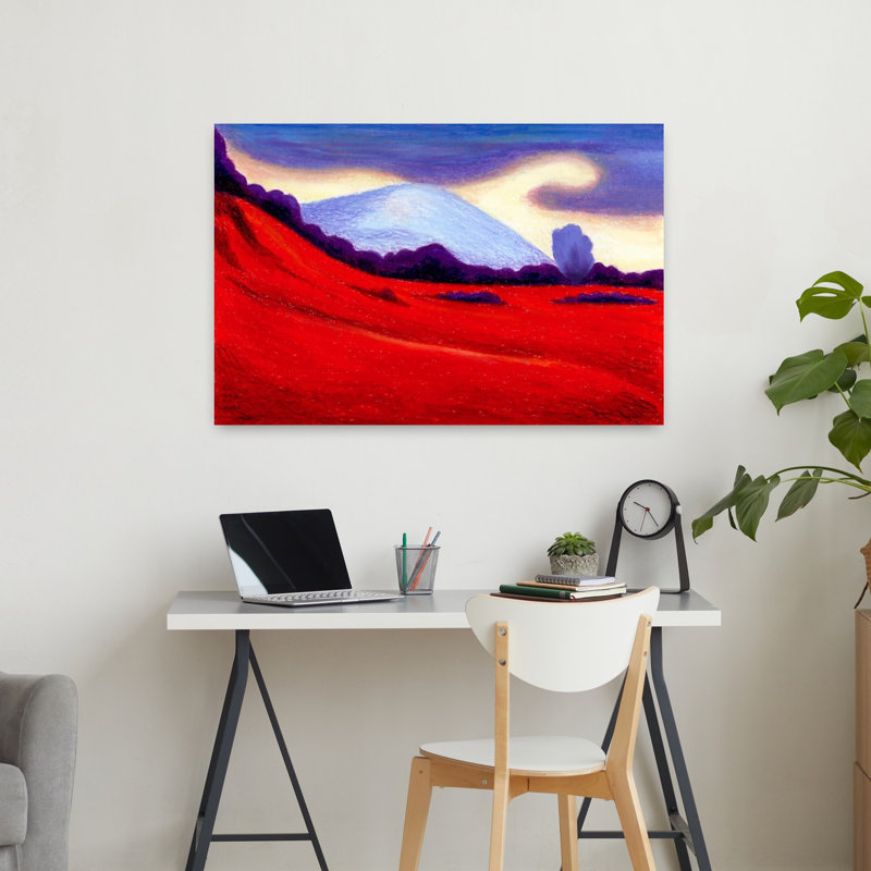 Art contemporain contemporain abstrait montagne nature, H 24 po x l 36 po