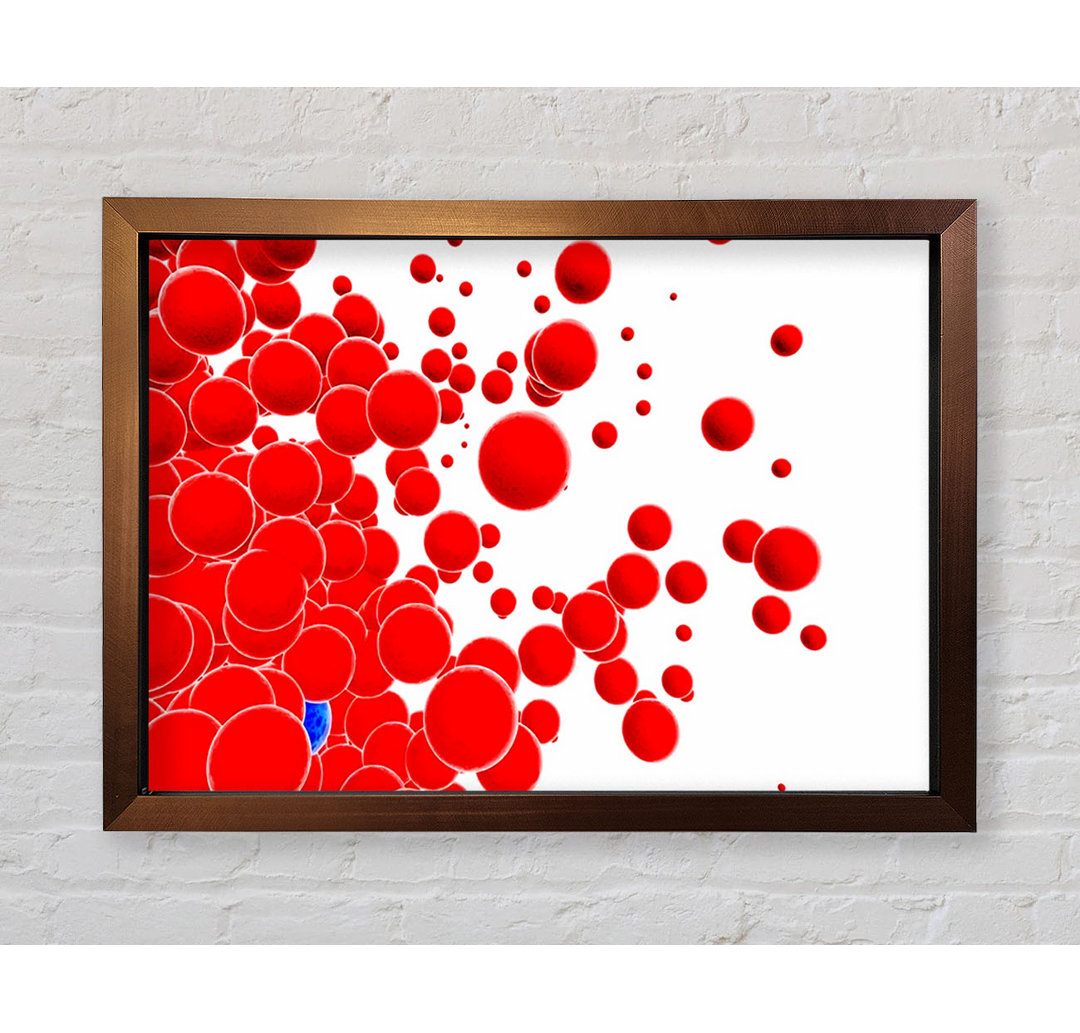 Gerahmtes Wandbild Red Bubbles