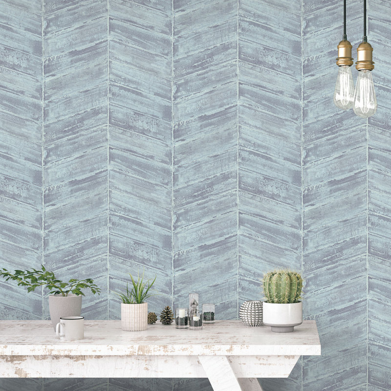 Adelphia Pearlescent Chevron Design 10m x 53cm, Blue