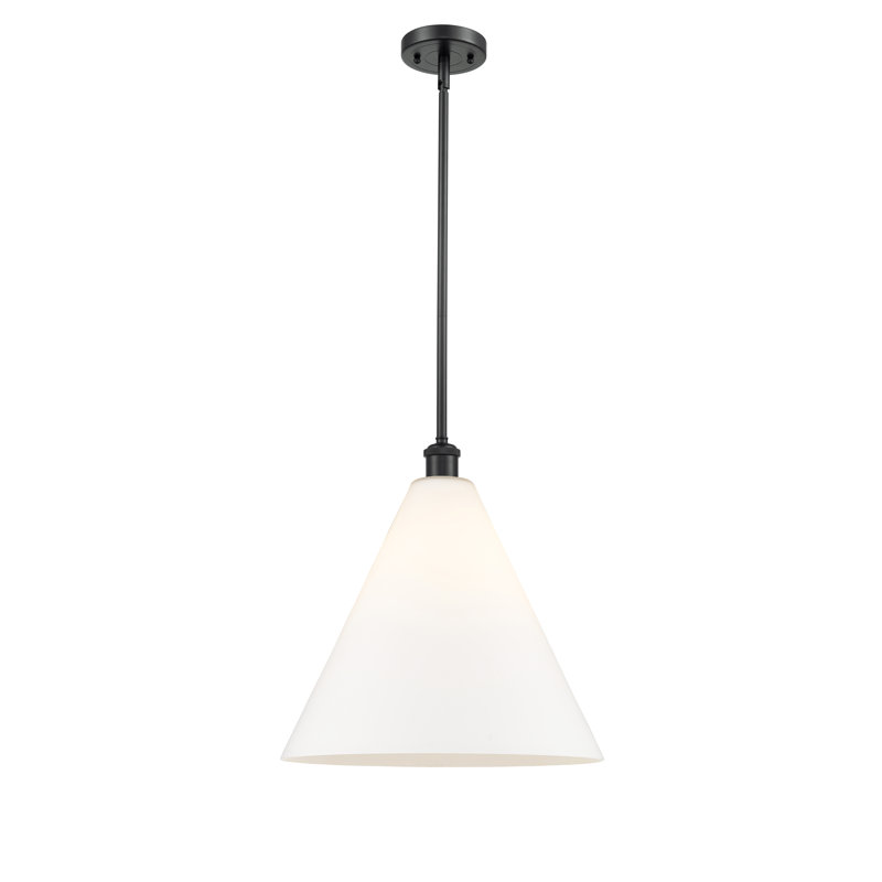 Luminaire suspendu sphérique à 1 lumière Allean, Blanc mat, H 49,75 po x l 16 po x P 16 po, Noir mat