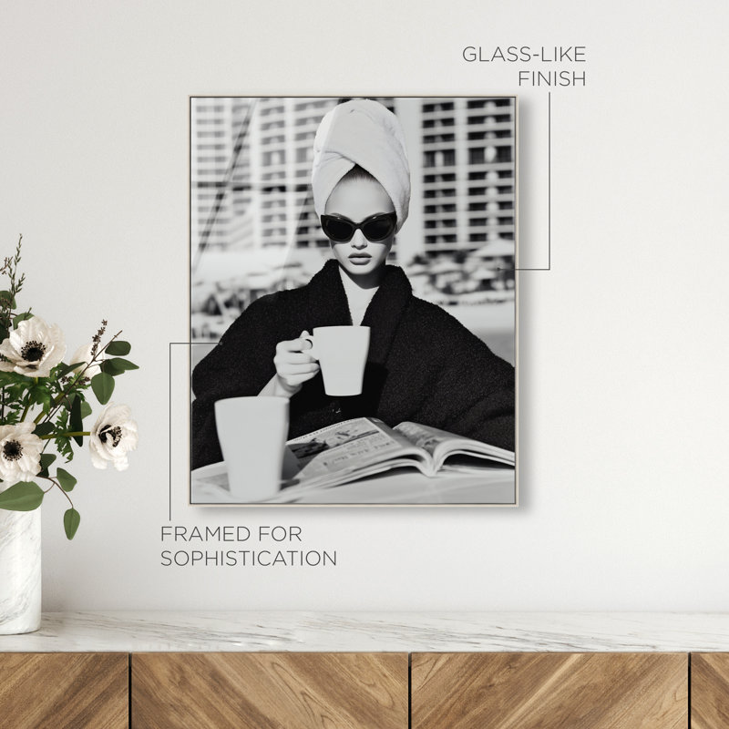 Cinematic Sip Print, 31"H x 25"W, Silver Floater Frame