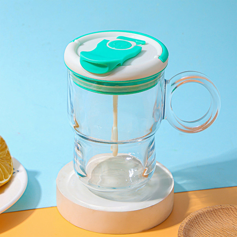 Bouteille d'eau Remise en forme à agitation automatique Shaker Cup Smart Mixing Coffee Type-C, Bleu clair