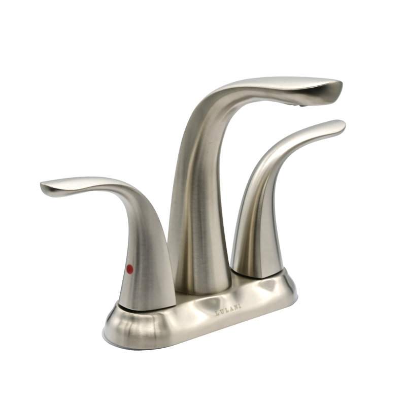 Lulani Kauai Centerset Bathroom Faucet with Drain Assembly, Brushed Nickel