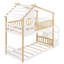 Lit superposé simple au-dessus de simple, lit maison, rangement et barrière de sécurité, lit naturel et escalier blanc Stairway