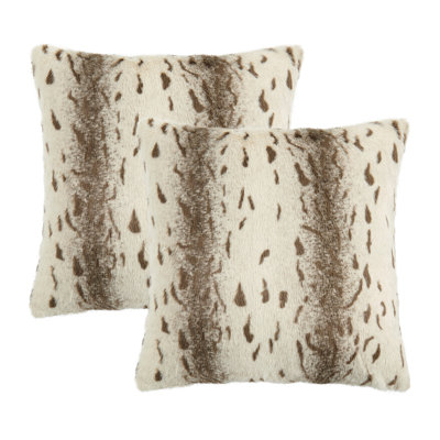 Citraka Animal Print Faux Fur Pillow Cover