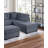 Sectional sofa with chaise longue and footstool