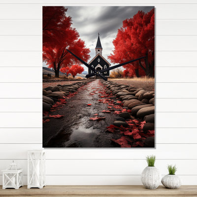 Red Church Sanctuary In Solitude - Horloge murale spirituelle