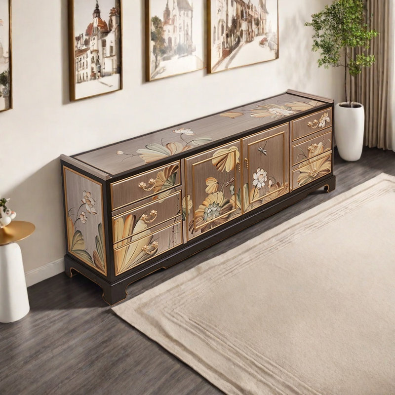 Nouveau meuble télé peint à la main de style chinois