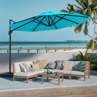 Parasol excentré rond en porte-à-faux avec levée à manivelle Jakye 11FT