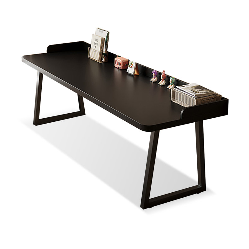 Bureau d'écriture rectangulaire en bois massif noir, Noir, H 29,53 po x l 78,74 po x P 31,5 po