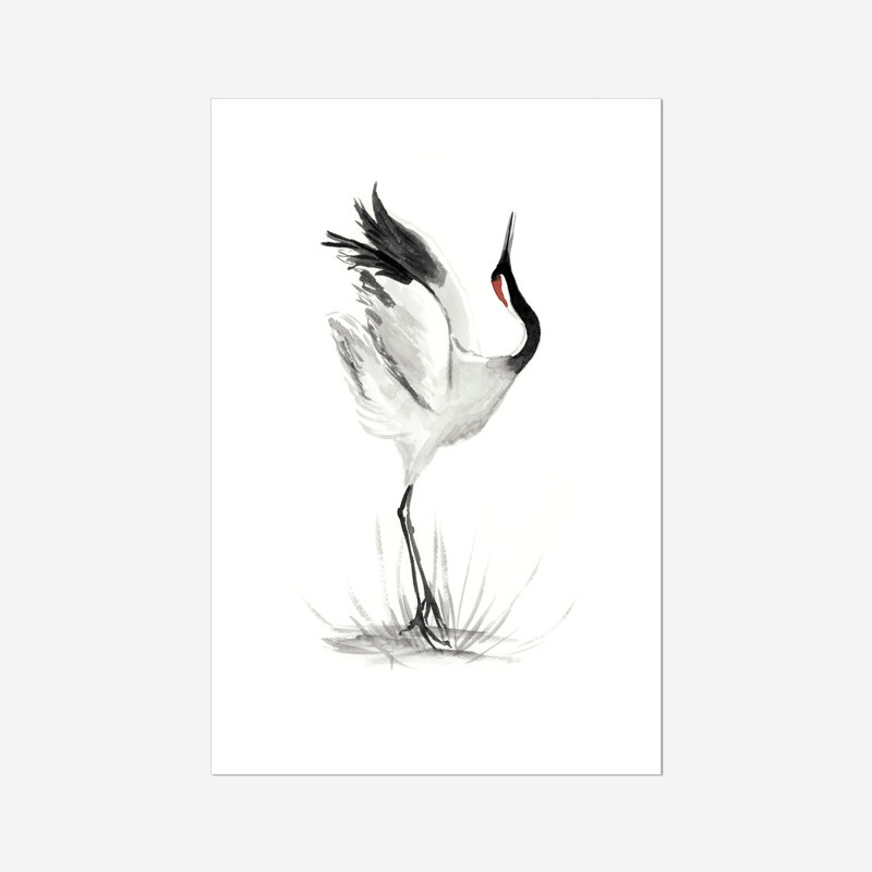 Japanese Cranes I by Naomi McCavitt - Painting, 122cm H x 81cm W, Paper Print