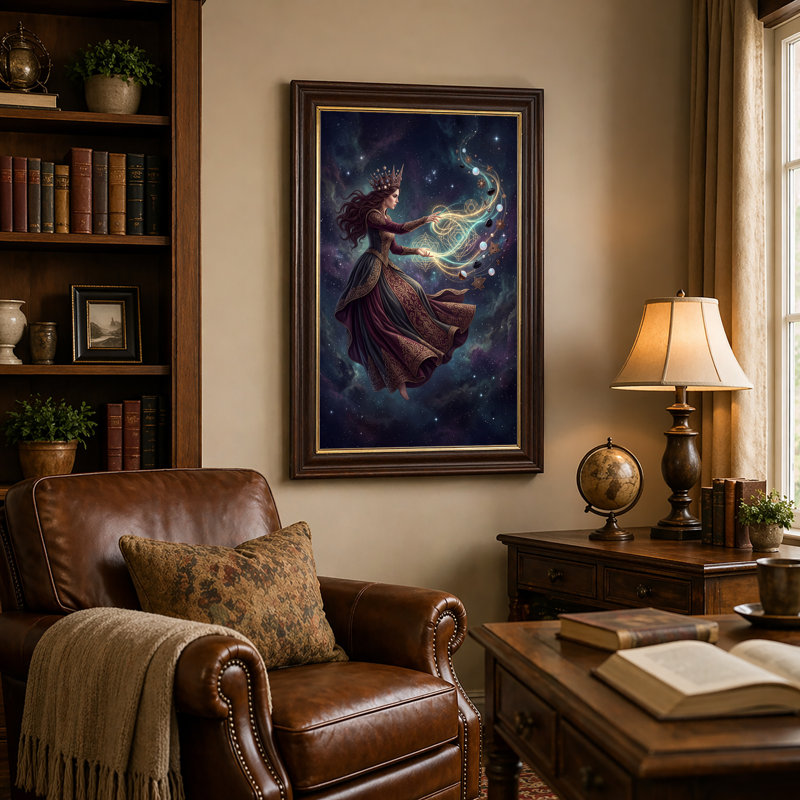 Art mural sur toile fantaisie «Queen in Ornate», 24"H x 16"W