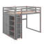 Lit mezzanine double avec tablettes et DEL-633074854