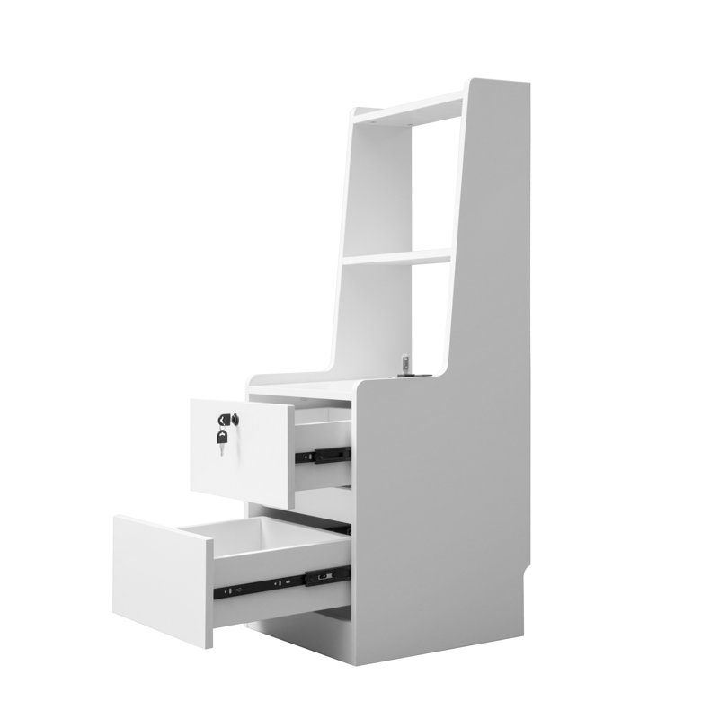 Ensemble de 2 tables de chevet (comprend seulement la table de chevet), Blanc, Set of 2