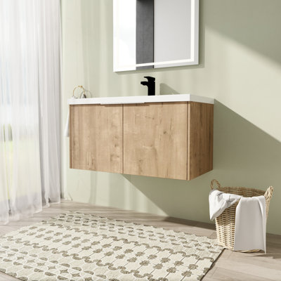 Meuble-lavabo mural simple 36 po avec comptoir en résine