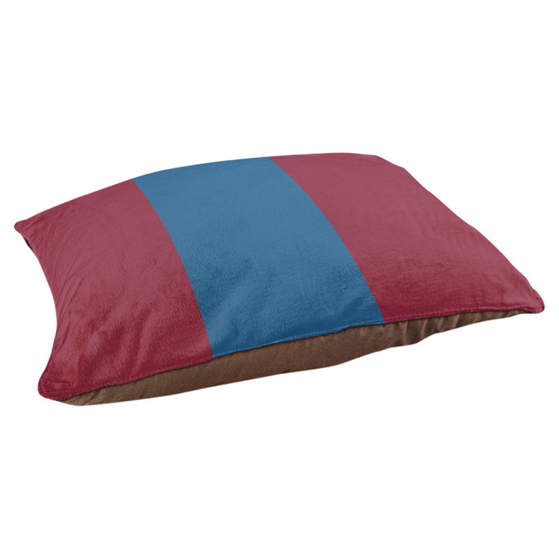 Coussin rectangulaire designer Kansas City, Petit (L 18 po x l 28 po), Bourgogne / bleu