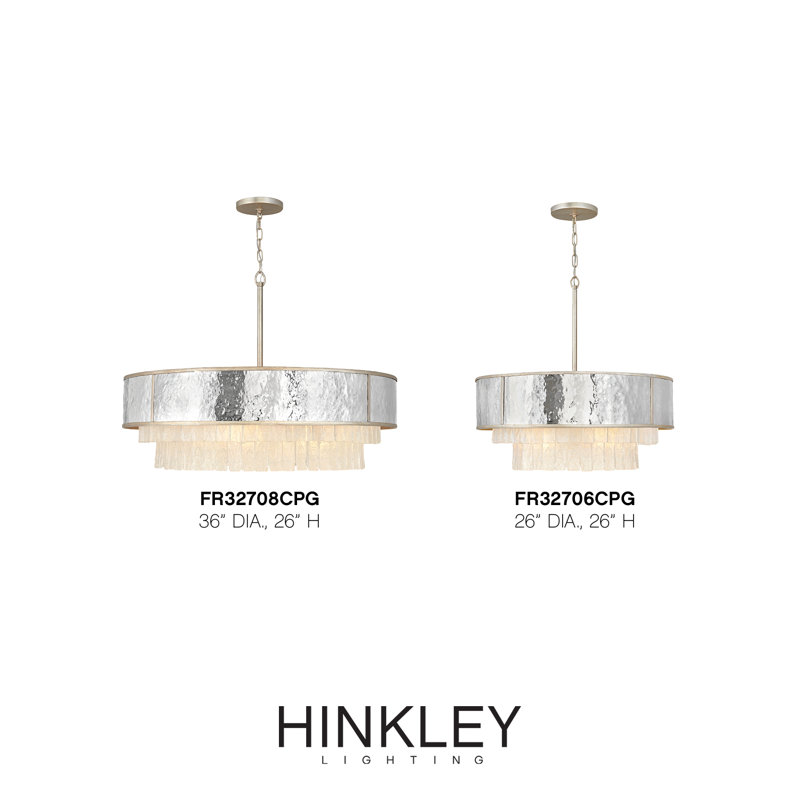 Reverie 8 - Light Unique Drum Chandelier, 26" H x 26" W x 26" D