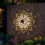 Lot de 2 lampes solaires d'extérieur en métal pour clôture et terrasse, motif mandala