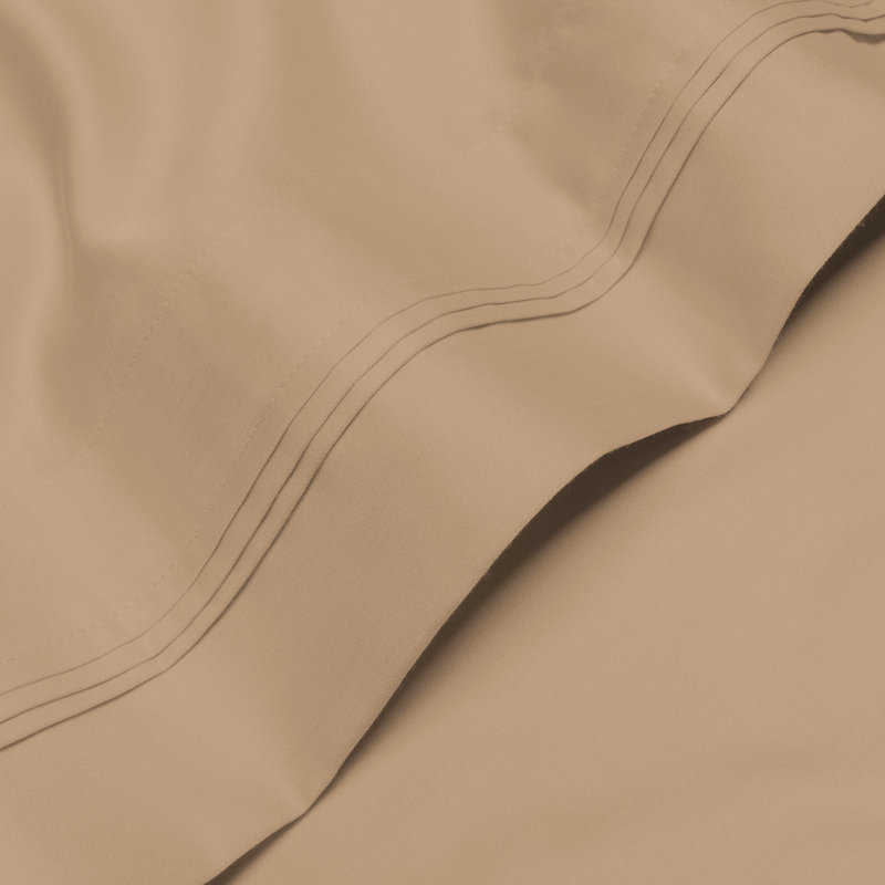 Ensemble de draps 4 pièces Luxury, Brun clair, Double
