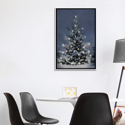 Twinkling Lights at Christmas - reproduction d'art murale - toile encadrée