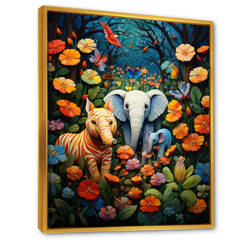 Aire de jeu bleue, aire de jeux pour enfants III - Art mural pour chambre de bébé, Cadre flottant doré