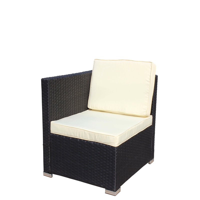 Ensemble de canapé d'extérieur en osier et table basse 5 pièces, ensemble de meubles de patio et canapé d'extérieur (coussin beige)