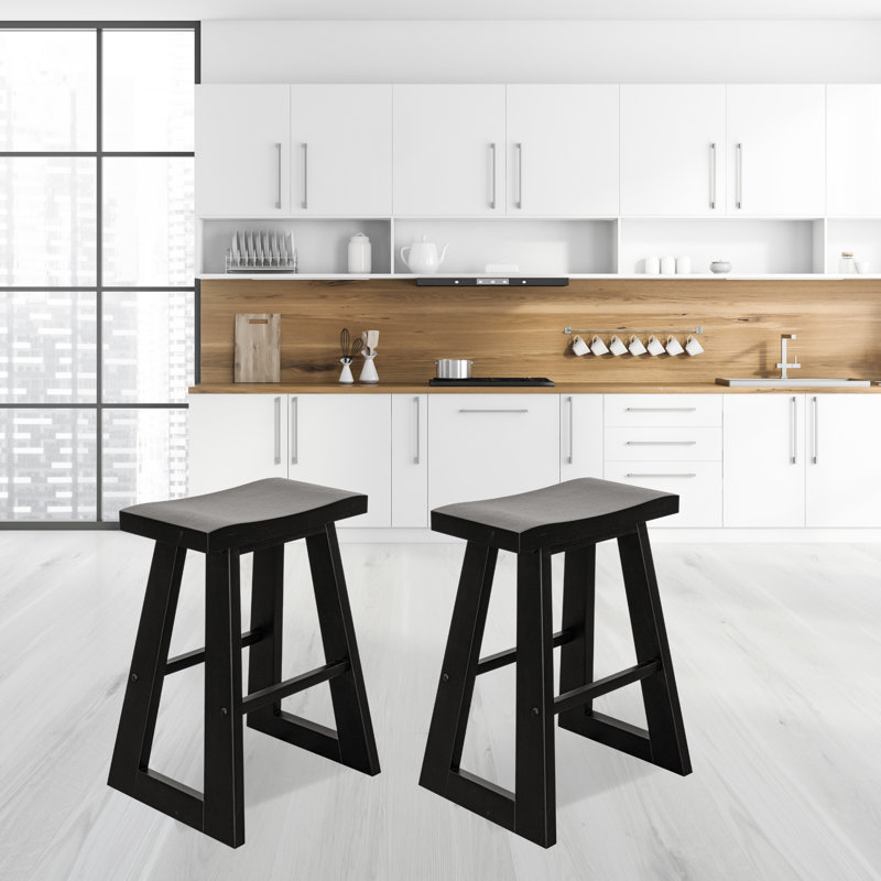 Solid Wood Counter Stool, Charcoal