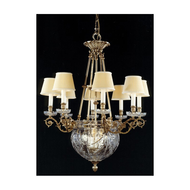 Dam 12 - Light Shaded Chandelier, Antique Silver