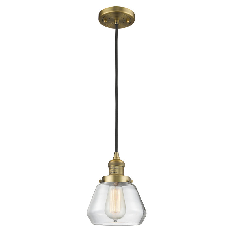 Chill 1 - Light Single Pendant, Brushed Brass, Clear, 128.63" x 7" x 7"
