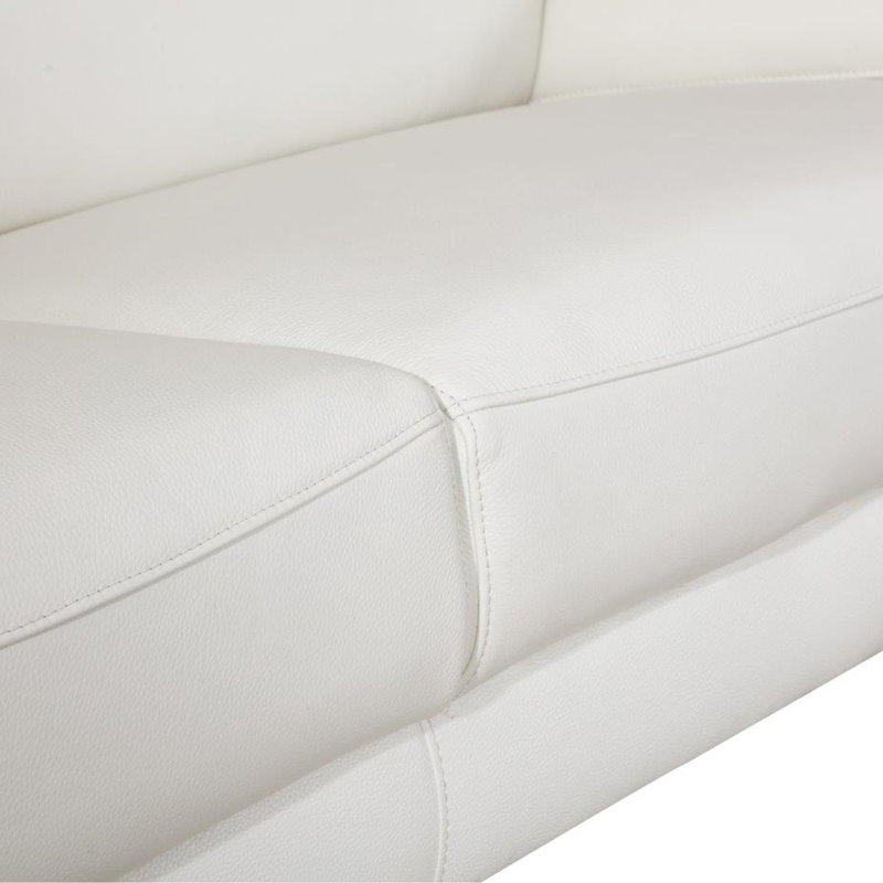 Canapé en cuir italien Top Grain, Cuir blanc