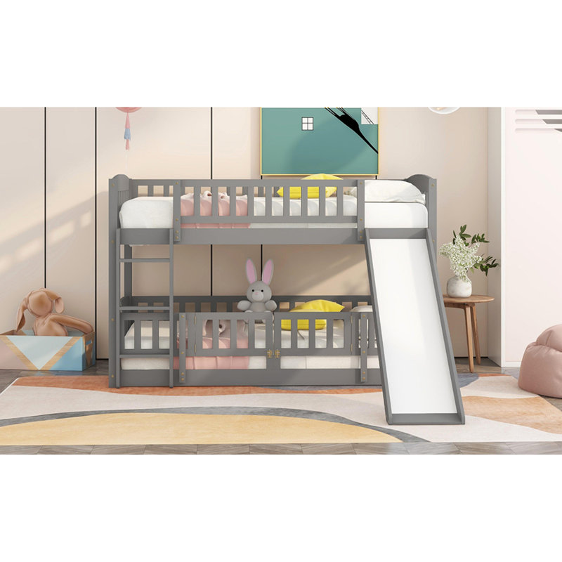 Lit superposé convertible en bois massif pour enfants