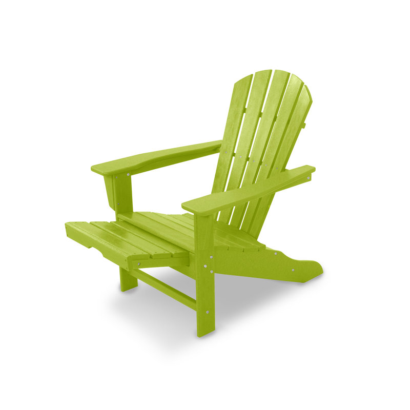 POLYWOOD Palm Coast Ultimate Adirondack avec repose-pieds dissimulé, Limette