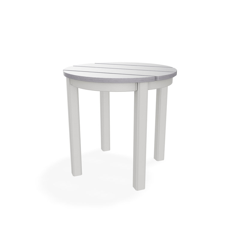 Outdoor Round Side Table, Gray/Snow