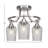 Yoniel Paramount 3 Light Semi-Flush Shown In Brushed Nickel Finish With 5" Clear Textured Glass