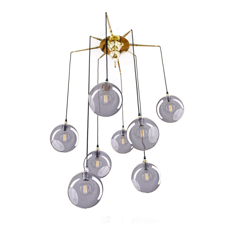 Luminaire suspendu sphère à 8 lumières Flash, Fumée