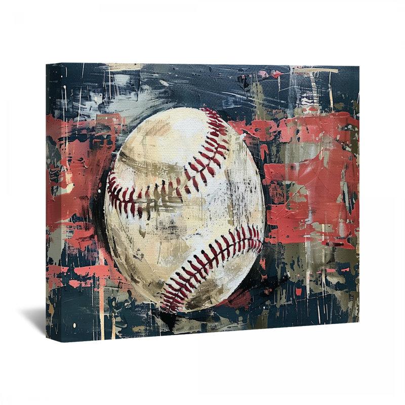 Papier peint toile de baseball - Décoration murale sport, H 12 po x l 12 po