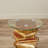 Montegue Stacked Books Glass Figurine Table