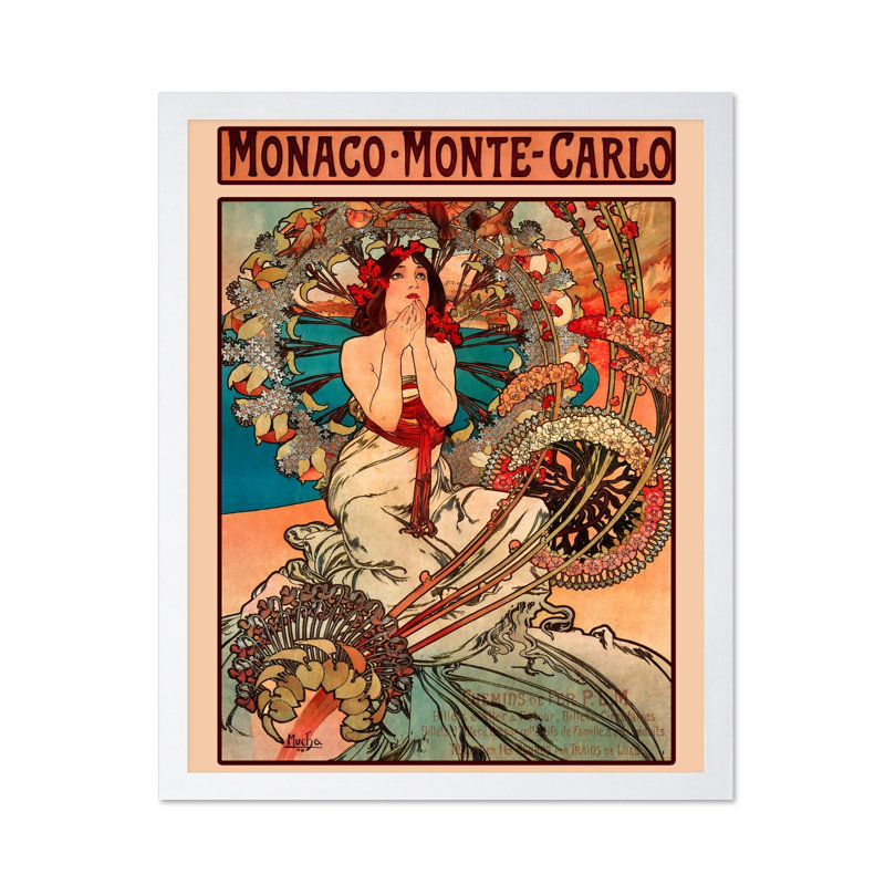 Monaco Monte Carlo No2, Affiche, H 18 po x l 24 po, Encadrement blanc