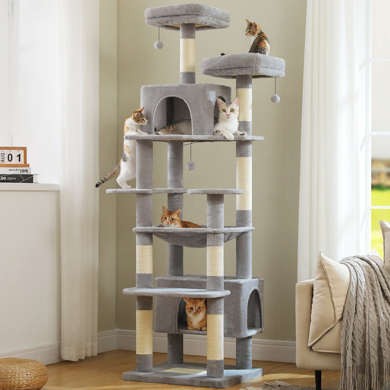 81" Large Cat Tree, Gray