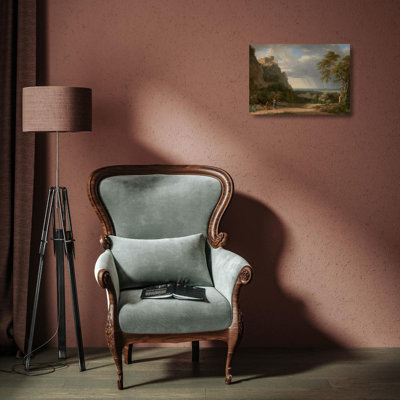 "Classical Landscape with Figures and Sculpture" by  Pierre-Henri De Valenciennes - Gallery Wrap Canvas Wall Art