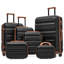 Ensemble 6 pièces de valises rigides en ABS - Valises légères et durables avec deux roues pivotantes, tailles de bagage à main et pour bagages-130040272